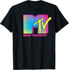 Amazon.com: MTV Logo Fluorescent Colors Retro Design T-Shirt : Clothing, Shoes & Jewelry Mtv Shirt, Neon T Shirt, Mtv Music Television, Mtv Logo, Mtv Music, 80s Mens, Fluorescent Colors, Retro Party, Retro Tshirt