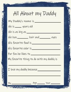 an all about my daddy poem with blue ink