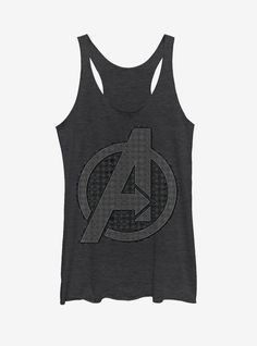 50% Polyester  25% Rayon  25% CottonWash cold; dry lowImportedListed in women's sizes Avengers Logo, Avengers Superheroes, Tank Top Outfits, Marvel Women, Avengers Endgame, Logo Icon, Classic Logo, Casual Tank Tops, Tank Top Designs