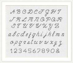 a cross stitch pattern with the letters and numbers for each letter, including one lowercase