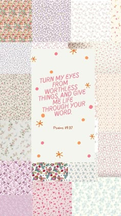 a card with the words,'turn my eyes into happiness and give things to your word