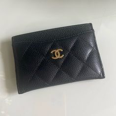 Chanel Black Caviar Card Holder With Gold Comes With Box, Bag, Ribbon, Etc Excellent Condition! Elegant Gold Card Holder With Interior Slots, Chic Formal Coin Purse With Card Slots, Luxury Black Card Holder For Evening, Luxury Black Evening Card Holder, Elegant Rectangular Card Holder For Evening, Elegant Gold Card Holder For Business, Elegant Rectangular Evening Card Holder, Elegant Gold Business Card Holder, Luxury Black Coin Purse For Gift