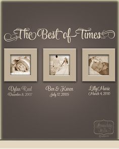 the best of times with three pictures on it, and two framed photos in them