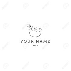 a bowl with sprouts in it logo design