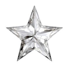 a crystal star ornament on a white background