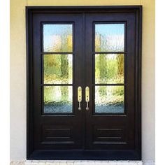 IWD Double Front Iron Wrought Door CID-068 Rustic Style Square Top Wrought Iron Entry Doors, Double Front Entry Doors, Wrought Iron Front Door, Double Doors Exterior, Iron Front Door, Iron Entry Doors, Doors Exterior, Modern Entrance, Double Front Doors