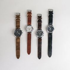 Our classic 2-piece custom watch straps feature Horween Leather in multiple color options with natural stitching. Straps feature a thumbnail style buckle and leather strap stays. As you wear your strap, you will notice how quickly it breaks in and molds to your wrist creating an incredibly comfortable fit. And with daily wear, it will deepen in color and patina becoming a piece completely unique to you.• Handmade watch band in Horween Leather• Simple stitching in Natural waxed polyester thread• Timeless Leather Strap Watch Accessories For Everyday Use, Leather Bracelet Strap For Everyday Watch Use, Adjustable Leather Watch With Round Dial, Leather Chronograph Watch With Subdials For Everyday, Adjustable Leather Watch Band With Waxed Finish, Classic Leather Watch Accessories For Everyday Use, Timeless Watch Bands With Bracelet Strap For Daily Use, Timeless Leather Watch With Bracelet Strap, Timeless Bracelet Strap Watch Bands For Everyday Use