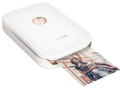 the hp photo printer is open and ready to print