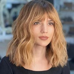 PRICES MAY VARY. 💖Short Wavy Bob Wig Hair Material:100% high quality heat resistant synthetic fiber wig.Moderate hair,not too thick, looks natural, and is even softer than real hair.No tangles and minimal shedding,this ombre blonde bob wig can be used for a long-term. 💖Realistic Look of Curly Bob Wig:Bob wig with bangs makes you more cute,and natural curls with gorgeous ombre blonde hair color design,makes you look stylish and radiant.The bangs can be trimmed according to your liking,your beau Medium Length Curly Bob, Blonde Pony, Long Bob Blonde, Bob Wigs With Bangs, Medium Length Hair With Bangs, Growing Out Bangs, Straight Eyebrows, Medium Length Updo, Lob With Bangs