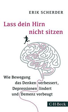 a book cover with an image of a person running in front of a brain and the title