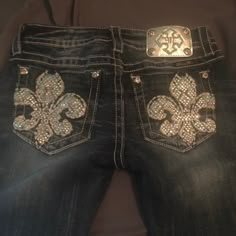 Almost Brand New Miss Me Jeans. Black Miss Me Jeans, Missme Jeans Outfits, Street Punk Fashion, Rocker Style Outfits, Country Jeans, Bedazzled Jeans, 2000s Clothes, Personal Things, Style Bundle