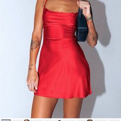 Princess Polly Flirty Red A-line Mini Dress, Spring Red Satin Mini Dress, Red Satin Dress For Spring, Spring Red Satin Dress, Red Satin Summer Dress, Red Satin Mini Dress, Poly Dress, Princess Polly Dress, Red Princess