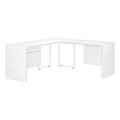 a white desk with two drawers on each side