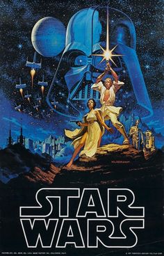 star wars movie poster with the characters on it