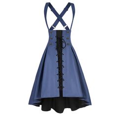 PRICES MAY VARY. Women suspender Gothic Steampunk Skirt is made of 100% Polyester, more stylish and comfortable to wear Package includes: 1 Suspender Gothic Skirt Features: this Casual suspender high-low Overall Skirt is feature with adjustable straps for a dash of retro adoration.High waist with decoration buttons in the front and removable tether, high low skirt, make you look cute and very cool. Adjustable shoulder straps and adjustable back,More great fit for your figure! Occasion: The Steam Casual Steampunk Outfits, Steampunk Party, Steampunk Skirt, Gothic Skirt, Skirt Jumper, Overall Skirt, Suspenders For Women, Skirt High Waist, Jumper Skirt