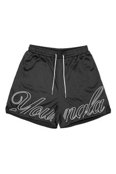 MATERIAL: 100% Polyester. FIT: Relaxed. DESIGN: The YoungLA championship shorts. Made with our best-selling soft mesh fabric. These shorts come in a variety of colors so you can mix and match them with any t-shirt. Features include a double layer mesh fabric, elastic band with adjustable cords, 2 front and 1 back pocket, and YoungLA embroidered across the hem line. MODEL: The model in the second photo is wearing a size L. Weight: 220lb Height: 5'11. Outdoor Boxing, Training Basketball, Leg Training, Running Shorts Men, Mens Shorts Summer, Beach Pants, Shorts Summer, Jogger Shorts, Lifestyle Clothing