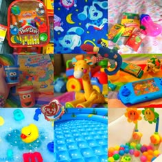 there are many different toys in this collage