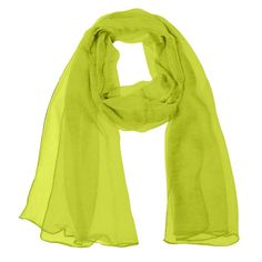 This classic looking scarf will go well with any outfit or occasion, casual or formal. Made of sheer polyester, the scarf is lightweight, soft to the touch, and a must have wardrobe staple. Perfect for all seasons and also makes a lovely gift. Available in various colors. Lightweight and soft, perfect for all seasons. Can be worn around the neck, head, on purses and hats. Material: Polyester. Dimensions: approximately 56.5"L x 19.5"W. Washing Instructions: Hand wash cold, dry in the shade. Do not bleach. If dry clean, do not use trichloroethylene. Fashion Apron, Lace Tape, Neck Wrinkles, Yellow Scarf, Baby Hair Accessories, Large Scarf, Long Scarf, Neck Scarves, Knit Scarf