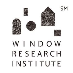 the words window research institute are shown in black and white, with an arrow pointing up to