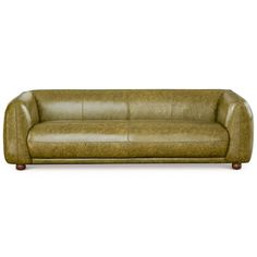 a brown leather couch on a white background