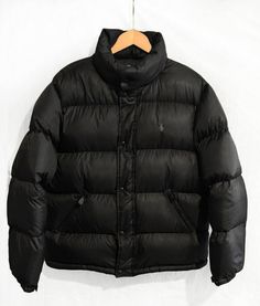 Vintage 90s Polo Ralph Lauren Goose Down Puffer jacket BLACK Size L Condition: 7/10 Measurements: Length is taken from the back: 27in/69cm  Armpit to armpit: 24in/62cm  Sleeve length from armpit: 20in/51cm Please keep in mind that colors from the pictures may vary because of your screen. I SEND WITH TRACKING NUMBER! If any item is lost or damaged in transit I will make a claim with the Post Office but refunds will not be given until the claim has been processed. If you fail to collect the item f Ralph Lauren Black Fitted Outerwear, Polo Ralph Lauren Puffer Jacket, Ralph Lauren Military Jacket, Down Puffer Jacket, Luxury Nylon Puffer Jacket With Double-lined Hood, Long-sleeve Nylon Puffer Jacket With Double-lined Hood, Making Mistakes, Puffer Jacket, Vintage 90s