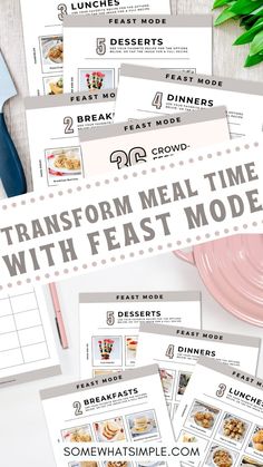 some food items are shown with the words transform meal time with fast mode on them