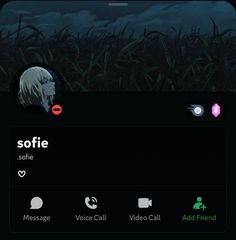 an iphone screen with the text sofie on it, and someone's phone call