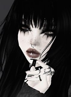 Long Thick Hair Men, Imvu Pfp, Imvu Girl, Emo Princess, Y2k Profile Picture, Emo Pfp, Halloween Makeup Inspiration, Comic Art Girls