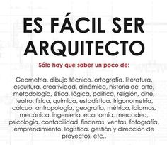 an advertisement with the words, es facil ser arquiecto in spanish