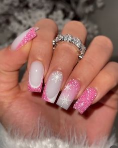 Glitter Nails For Christmas, Glitter Winter Nails, Gel Toe Nails, Pink Glitter Nails, Spring Nail Designs, Brighter Days, Nails Only, Spring Nail, Funky Nails