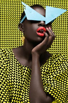 an image of a woman with paper birds on her head and another photo of the same person's face