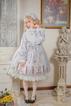 スタンドカラーシャイニーラッフルロリータリボンドレス - Belchic Pink Doll Dress, Frilly Dresses, Ribbon Dress, Angel Dress, Pink Doll, Dress Stand, Kawaii Dress, Girly Dresses, Sweet Lolita