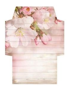 a piece of wood with pink flowers on it