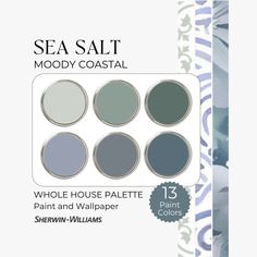 the sea salt moody coastal paint palette is available in five different colors and sizes