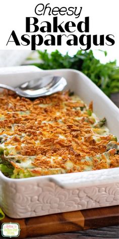 Cheesy Baked Asparagus Asparagus Side Dish Recipes, Cheesy Baked Asparagus, Asparagus Casserole Recipes, Asparagus Side, Asparagus Side Dish, Asparagus Casserole, Asparagus Dishes, Asparagus Recipes Baked