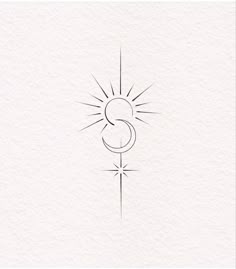 the letter s is drawn in black ink on white paper with a small sun above it