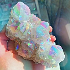 Aqua Aura Quartz Cluster, with cool exterior colors #Quartz #Crystals #Gemstones Crystalcore Aesthetic, Aura Quartz Cluster, Aqua Aura Quartz, Aqua Aura