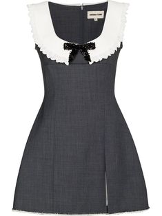 SHUSHU/TONG bow-detail Sleeveless Dress - Farfetch Shushu Tong, Mode Inspo, Vestido Casual, Bead Embroidery, Stage Outfits, Black Bow, Looks Style, Ash Grey, David Yurman