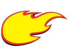 a yellow and red fireball on a white background