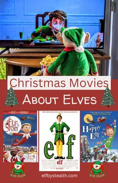 Christmas movies about elves - list of family-friendly, elf-themed Christmas movies by Elf By Stealth. Will Ferrell Elf, Theme Nights, Elf Yourself, Elf Magic, Inexpensive Christmas