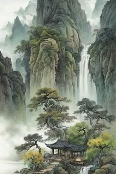 Chinese Painting Flowers, Sci Fi Landscape, Rock Textures, Chinese Brush Painting, Winter Wallpaper, Art Wallpaper Iphone