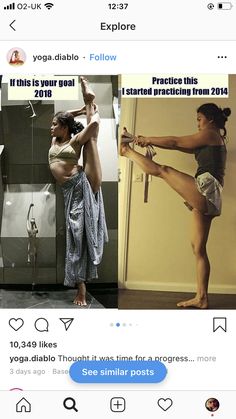 an image of a woman doing yoga on instagram