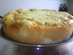 a cake sitting on top of a metal pan