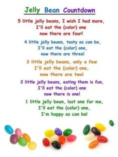 jelly bean poem with the words jelly beans in different colors and font on white background