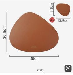 the size and shape of an orange leather seat cushion