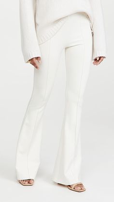 Winter White Leather Pants, White Leather Flare Pants, White Boot Leather Pants, White Leather Pants Plus Size, Winter White Wool Pants, White Flare Ski Pants, Winter White Dress Pants, White Velour Pants, Sporty Leggings