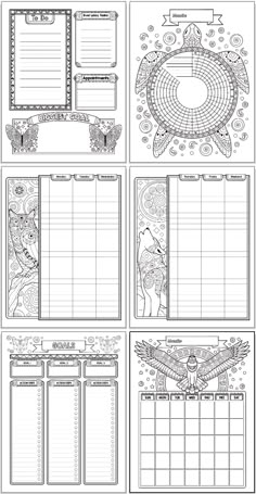 printable coloring pages for adults and children with animals, flowers, and other things