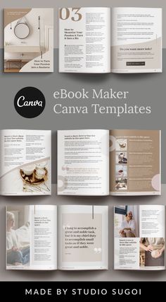 the book maker canva templates are open and ready to be used in any project