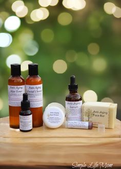 An organic skin care routine for aging skin. This set is full of nourishing oils and cleansing natural soaps. It contains a liquid cleansaer and toner, Anti Aging Serum and Eye Cream, Eye serum for puffy eyes, red lip balm, and an Anti Aging Face Bar. Commiphora Myrrha, Carrot Seed Essential Oil, Beauty Gift Set, Organic Skin Care Routine, Myrrh Essential Oil, Thyme Essential Oil, Anti Aging Eye Cream