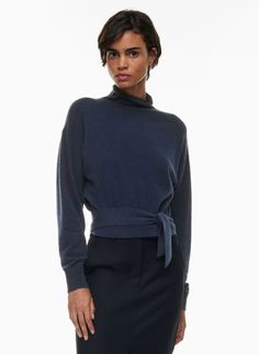 LORIN SWEATER | Aritzia Cute Oversized Sweaters, Tie Sweater, Funnel Neck Sweater, Buy Sweaters, Shorts Sweatpants, Fully Fashioned, Cashmere Turtleneck, Cute Sweaters, Funnel Neck